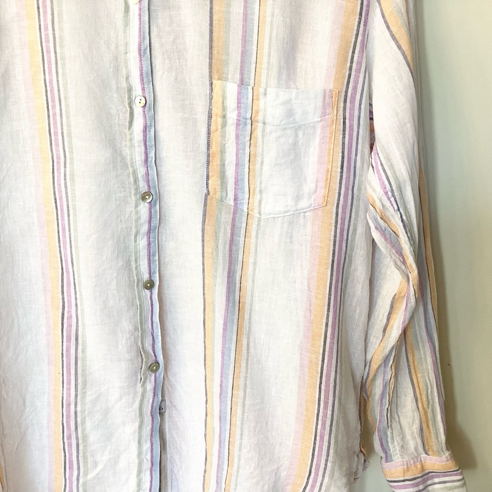 Rails Long Sleeve Linen Blend Charli Shirt - Meri… - image 4